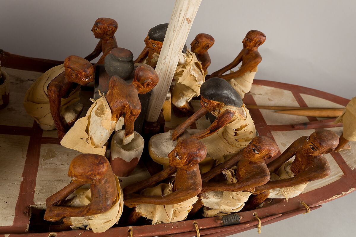 Kitchen Tender being Rowed, Wood, paint, plaster, linen twine and cloth