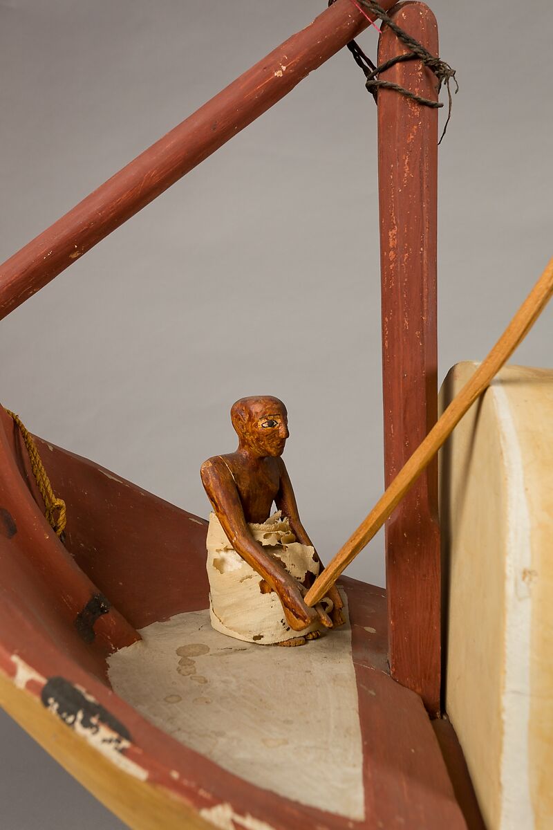 Kitchen Tender being Rowed, Wood, paint, plaster, linen twine and cloth