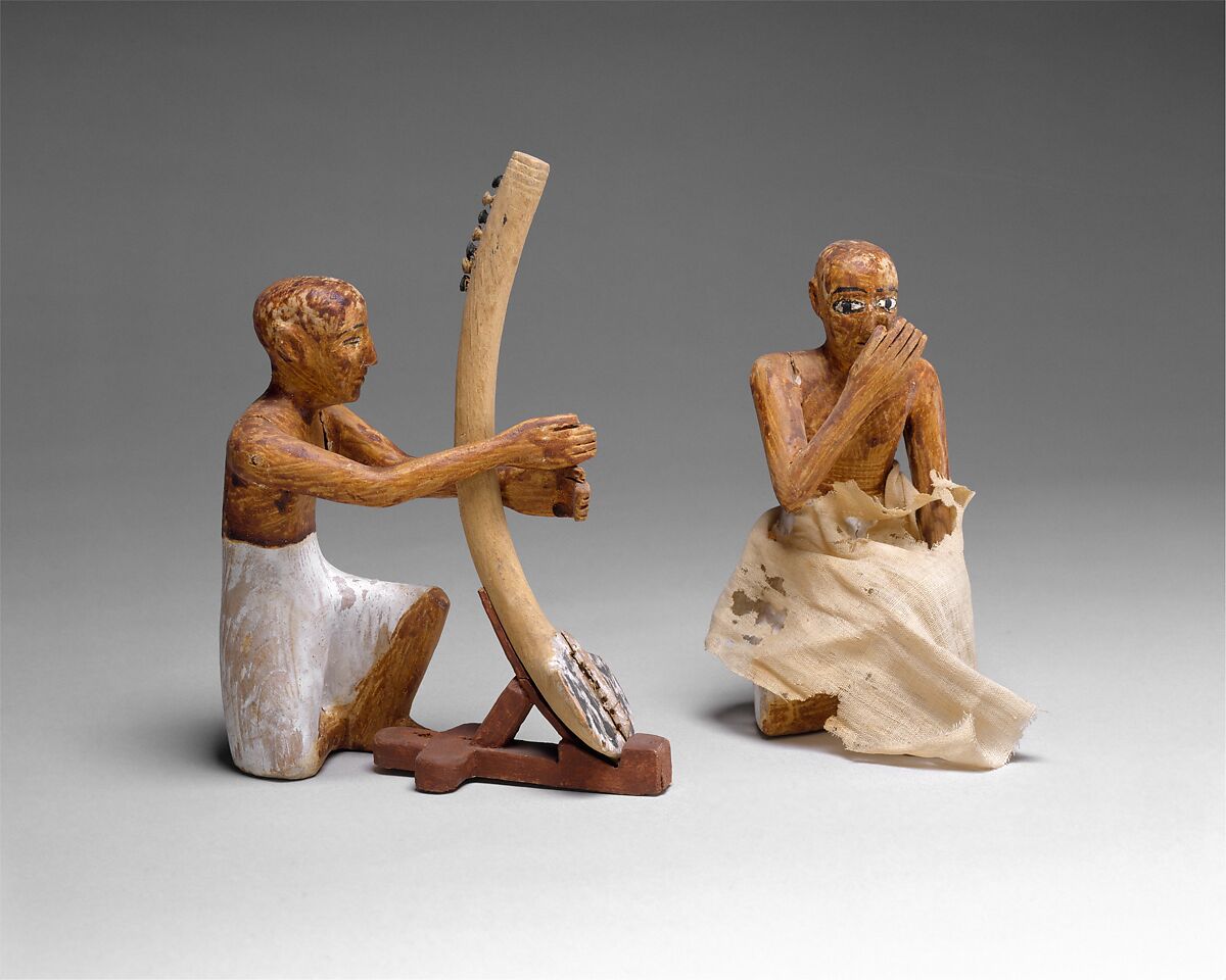 Travelling Boat being Rowed, Wood, paint, gesso, linen twine and linen fabric