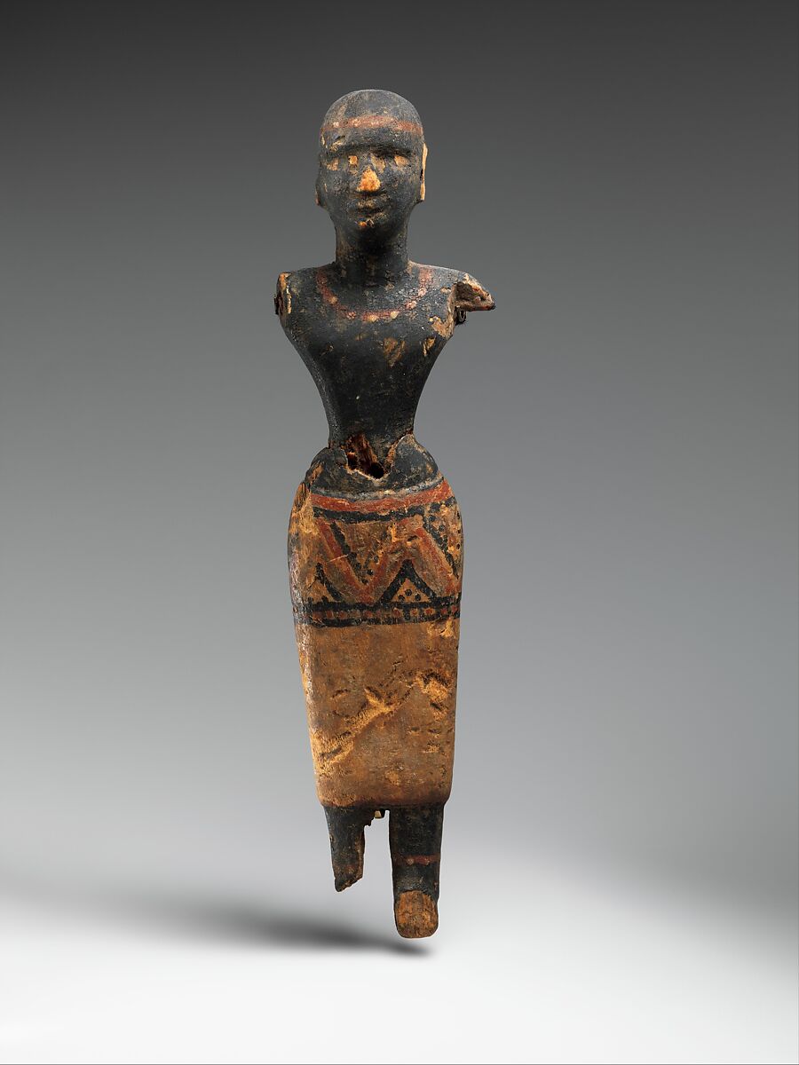 Figure of a Woman of Nubian Descent, Wood, paint 