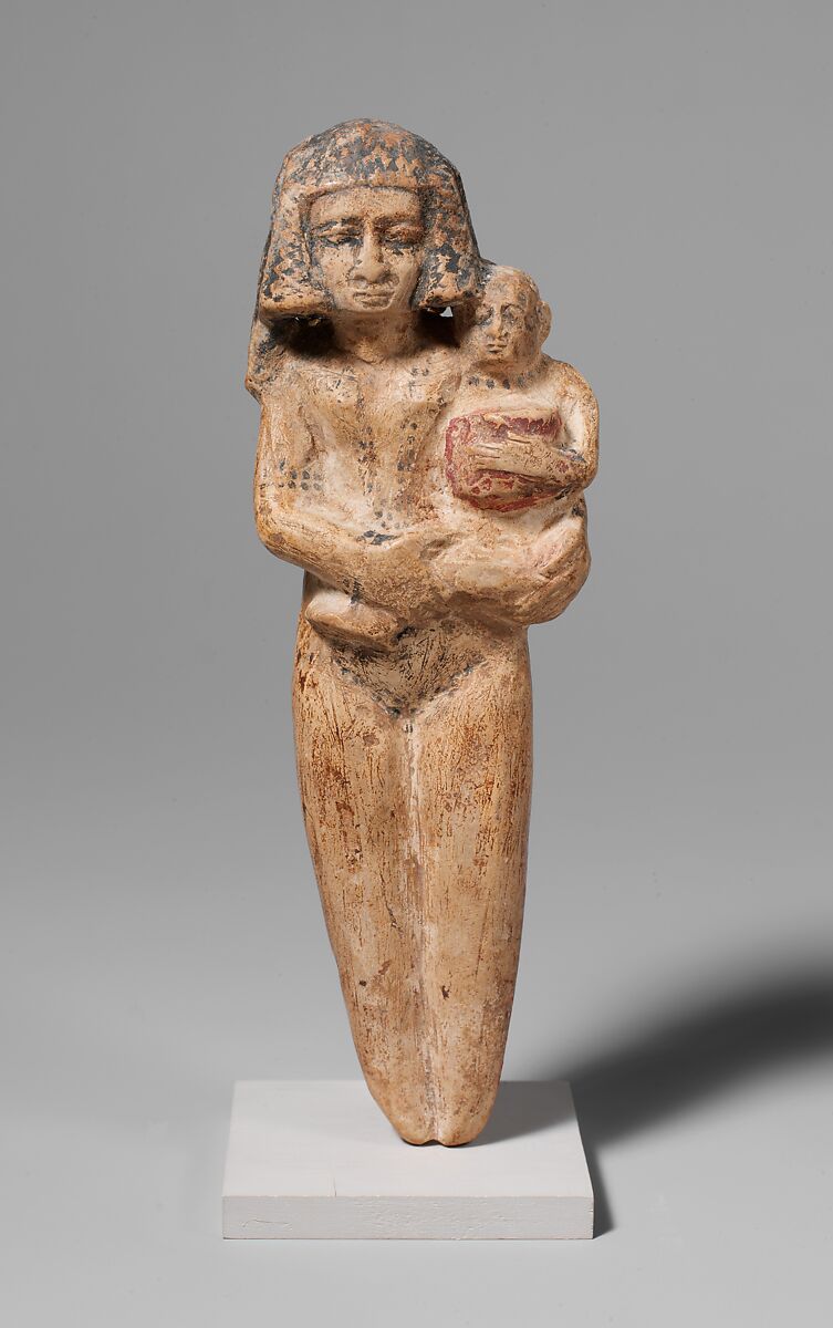 Female figure, Limestone, paint 