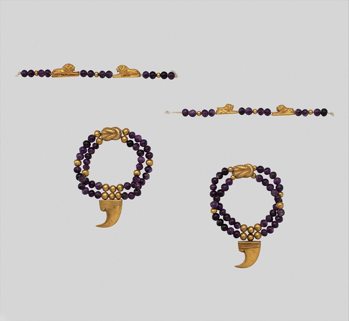 Claw Anklet of Sithathoryunet, Gold, amethyst 