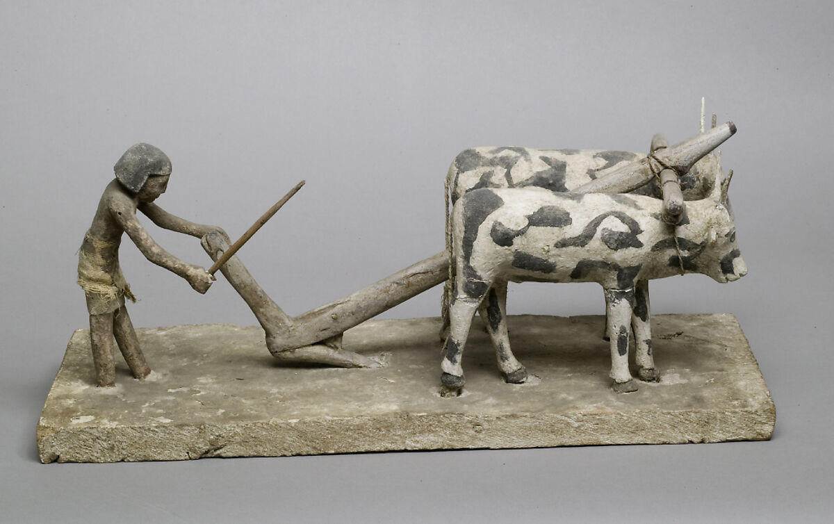 Model of a Man Plowing, Painted wood