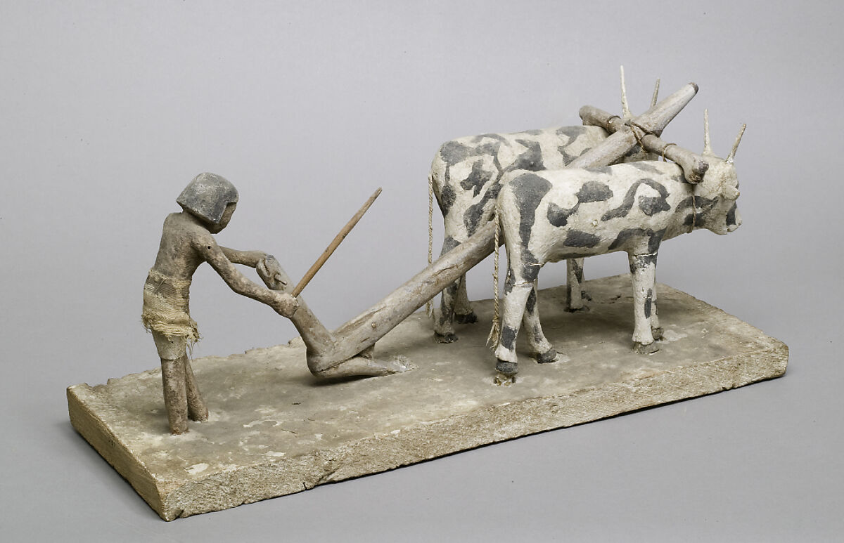 Model of a Man Plowing, Painted wood