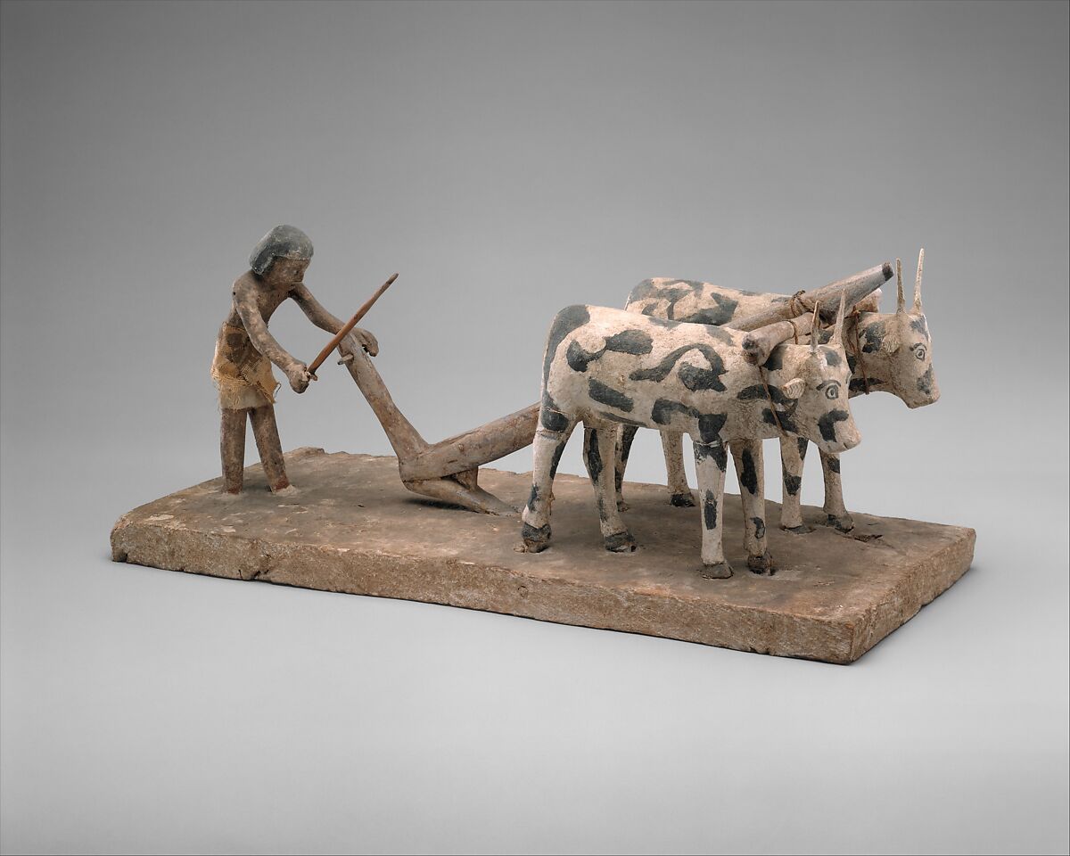 Model of a Man Plowing, Painted wood 