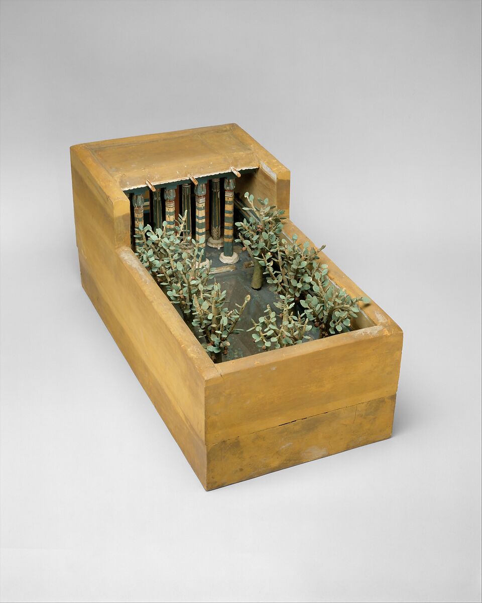 Model of a Porch and Garden, Wood, paint, copper