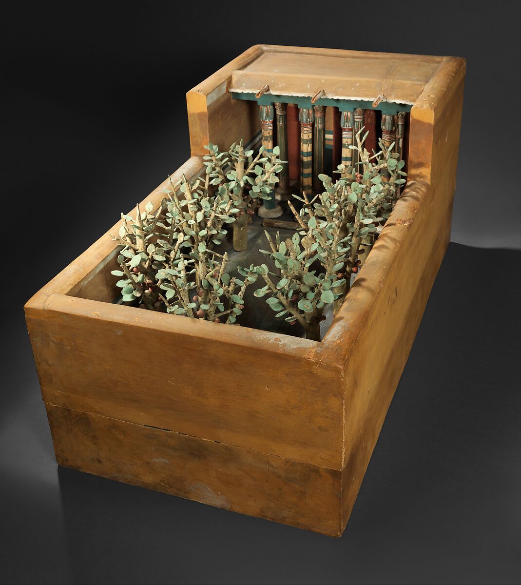 Model of a Porch and Garden, Wood, paint, copper 