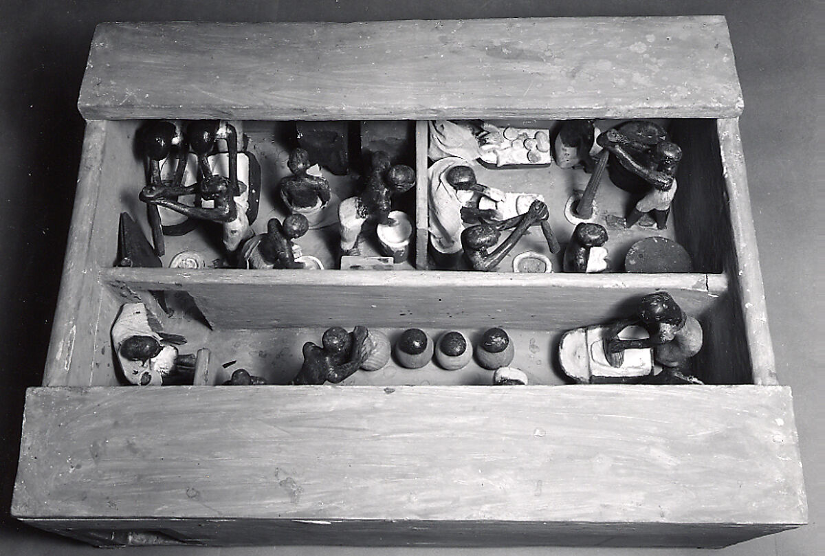 Model Bakery and Brewery from the Tomb of Meketre, Wood, gesso, paint, linen