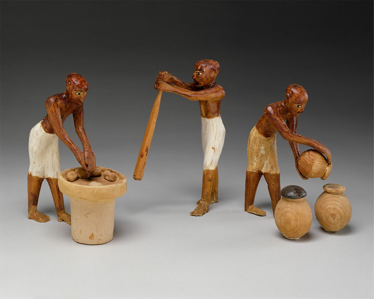 Model Bakery and Brewery from the Tomb of Meketre, Wood, gesso, paint, linen