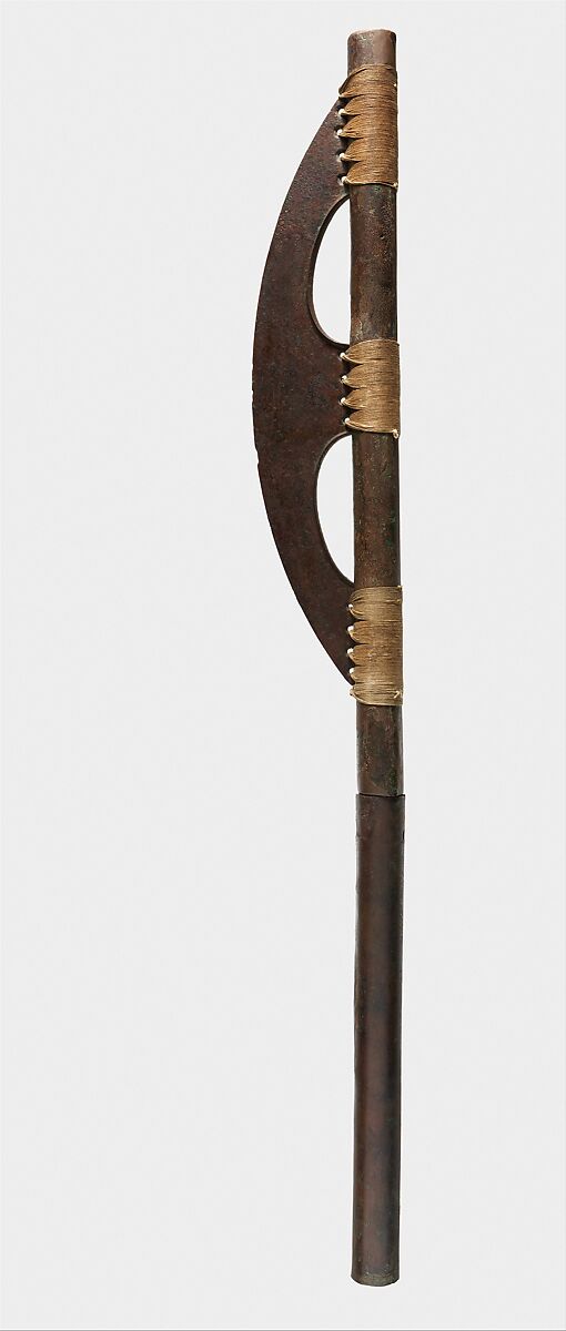 Battle-ax, Bronze, restored shaft and lashing 