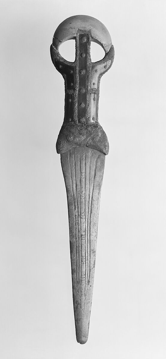 Dagger, Bronze or copper alloy, ivory, silver