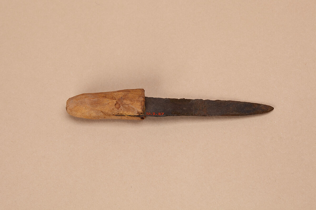 Model chisel, Copper, wood, animal hide 