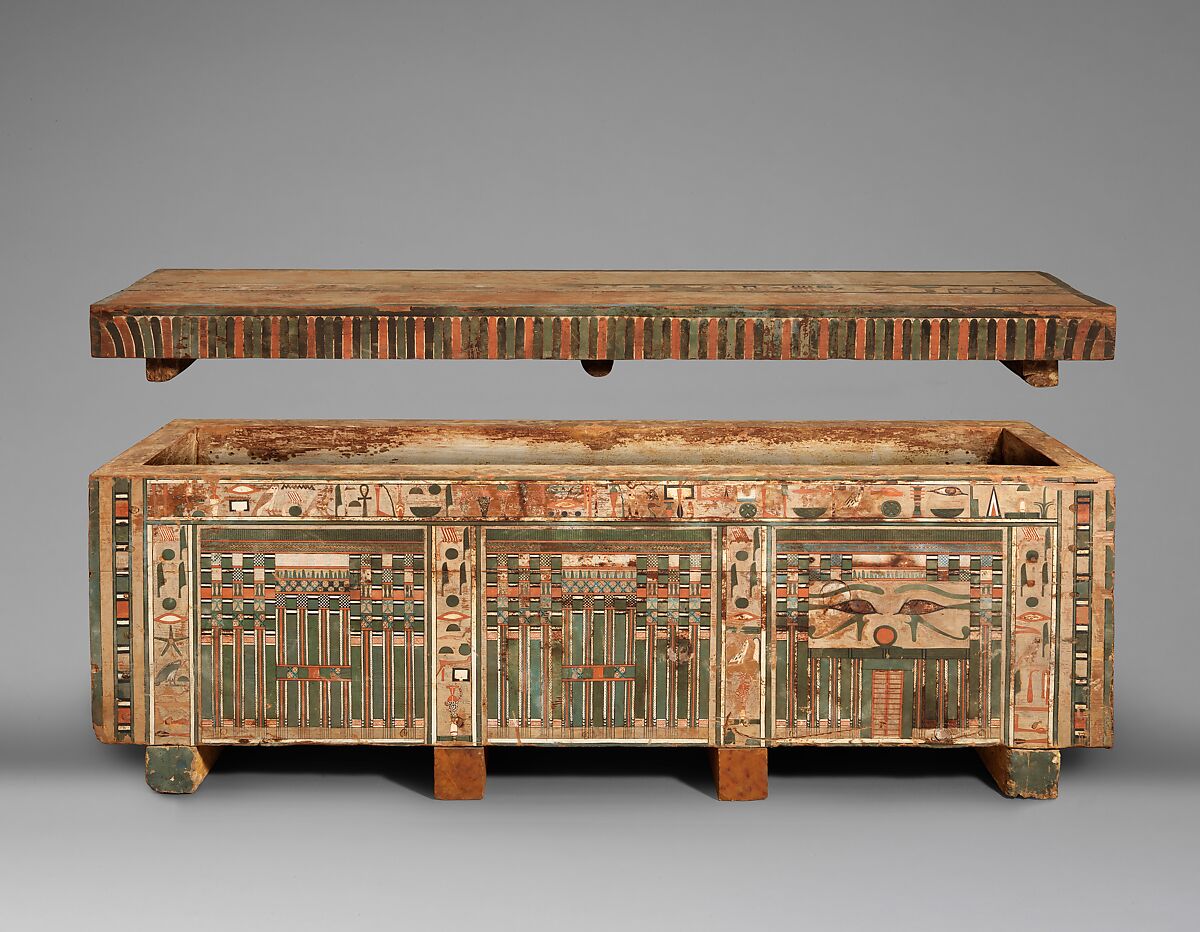 Coffin of Khnumhotep, Painted wood (Ficus sycomorus) 