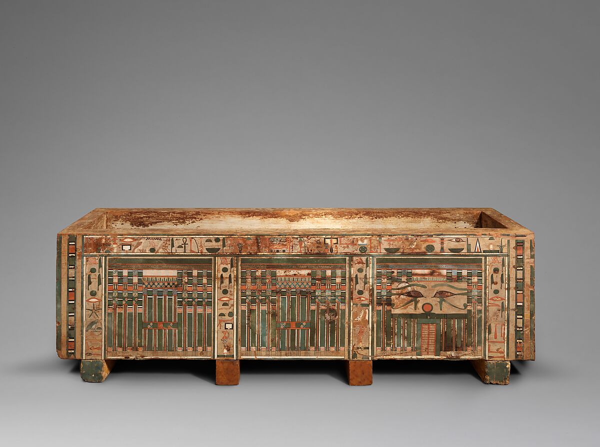 Coffin of Khnumhotep, Painted wood (Ficus sycomorus)