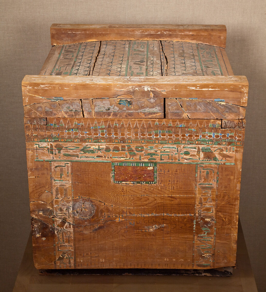 Canopic chest of Hapiankhtifi, Painted and gilded wood (Juniperus sp.)