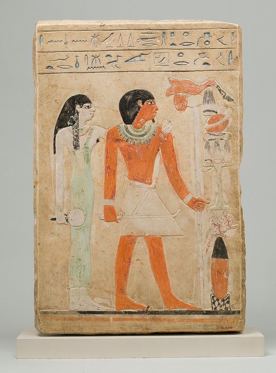 Stela of Dedu, Limestone (indurated), paint 