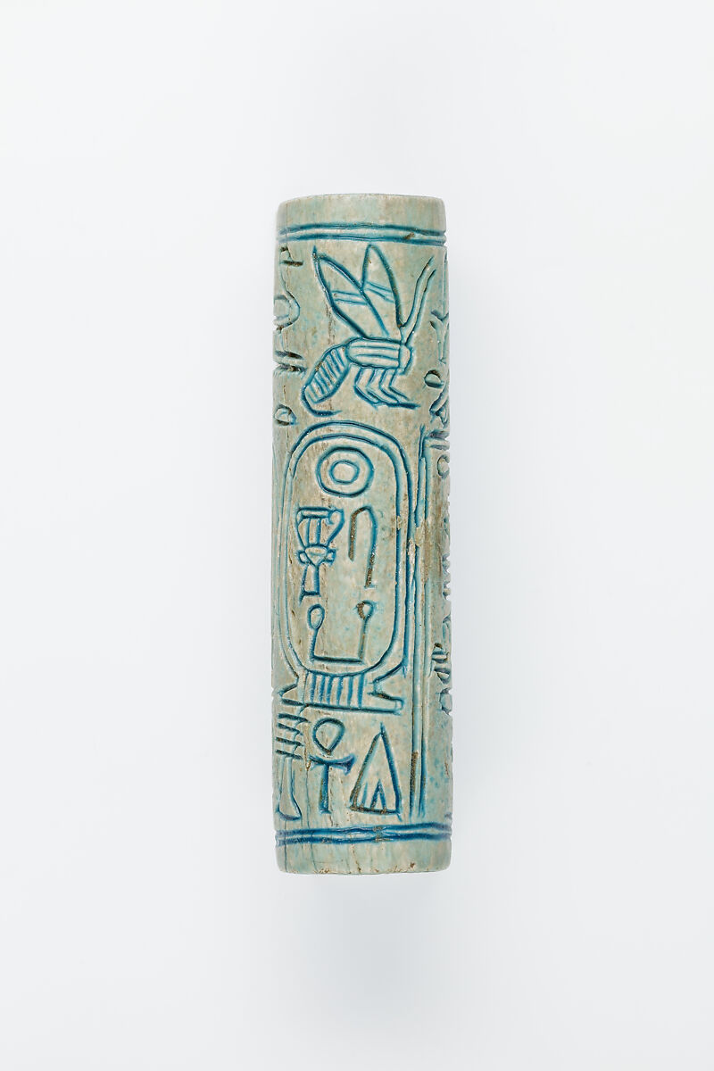 Cylinder Seal of Amenemhat Senbef, Glazed steatite 