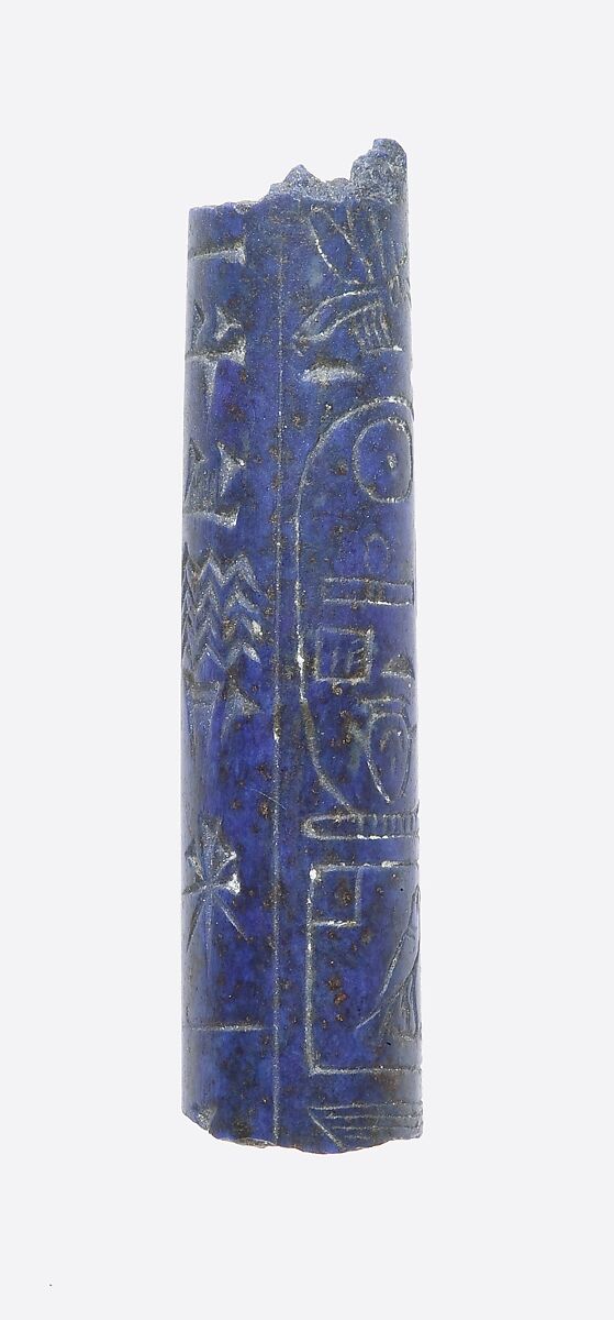 Bilingual Cylinder Seal, Lapis-lazuli