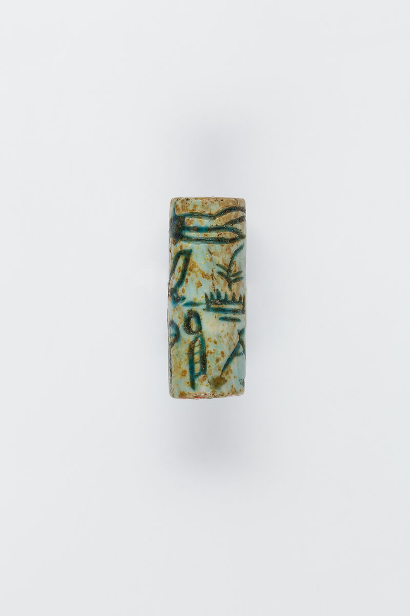 Cylinder Seal of King Seankhibre Amenemhat VI, Glazed steatite