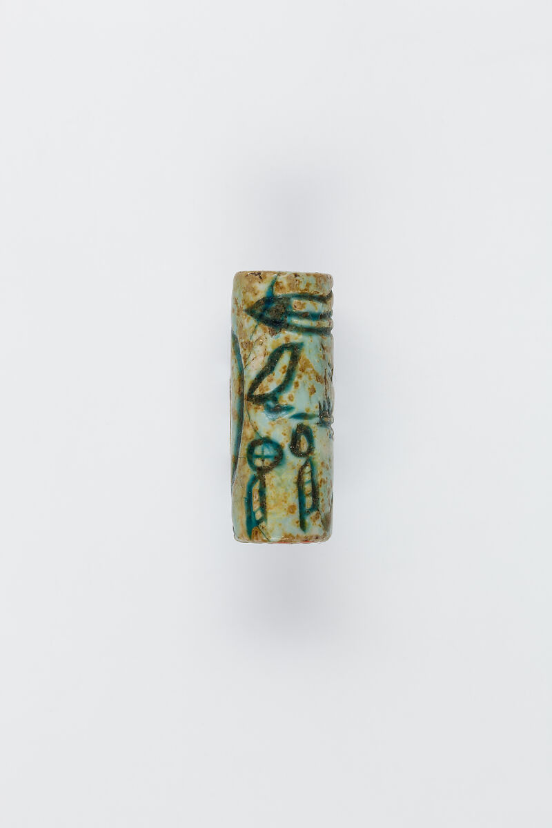 Cylinder Seal of King Seankhibre Amenemhat VI, Glazed steatite
