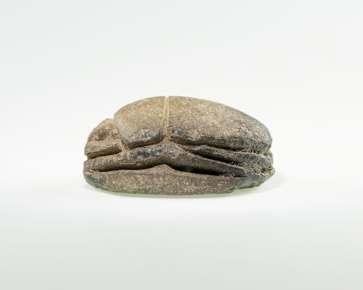 Scarab of Sebekhotep III, Steatite, traces of green glaze