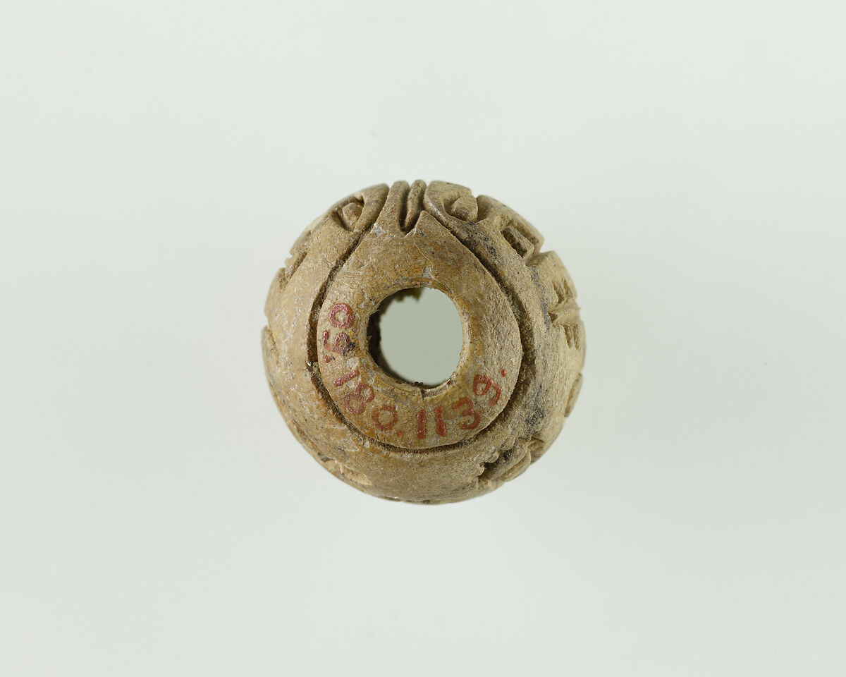 Bead with the Name of King Iaib Wahibre, Glazed steatite