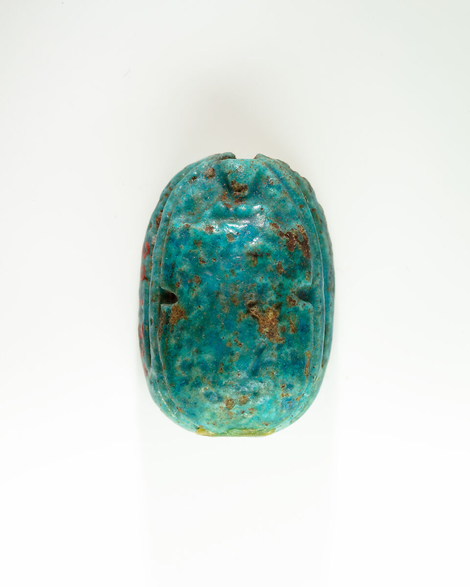 Scarab of Nebirierau I, Bright blue faience