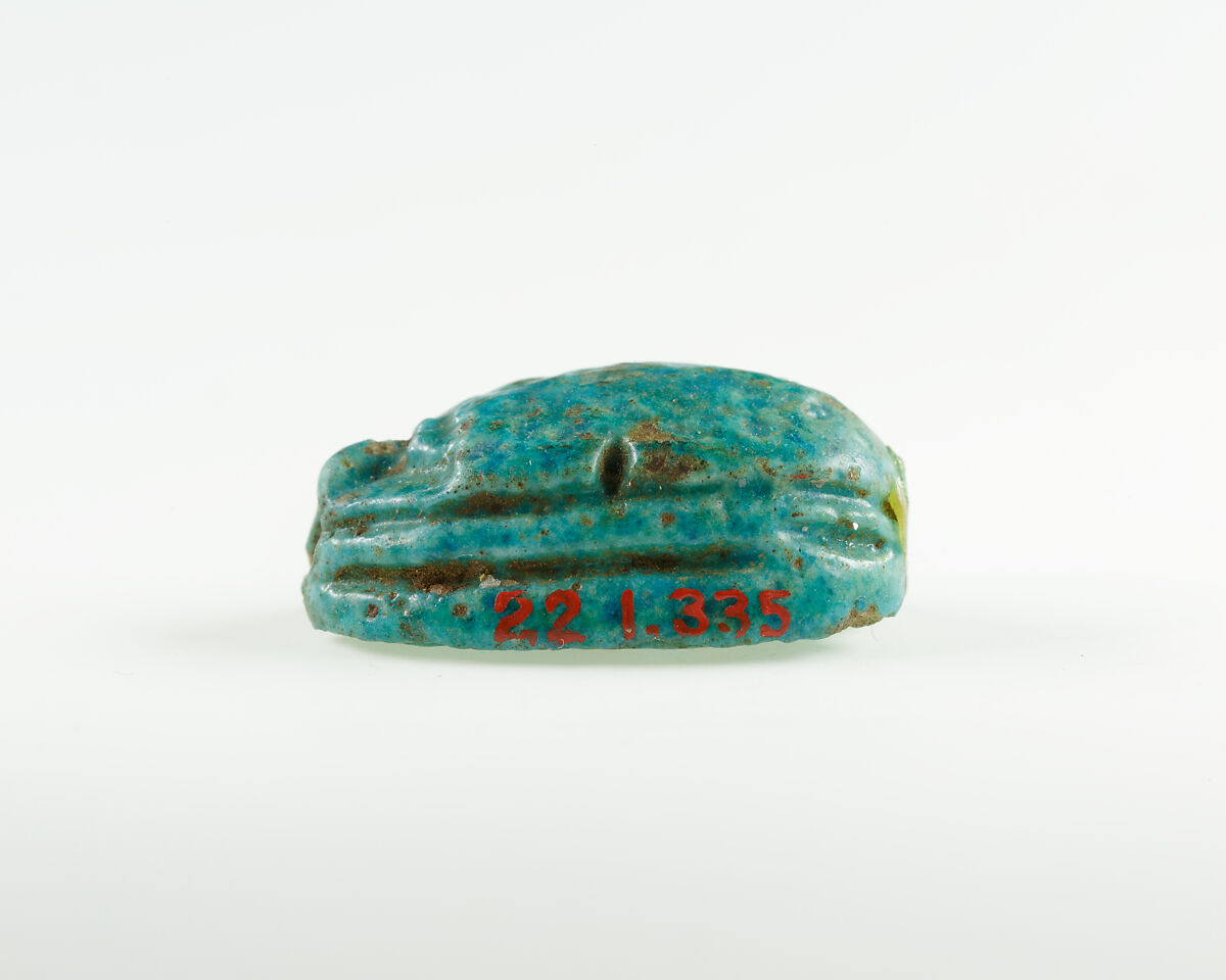 Scarab of Nebirierau I, Bright blue faience
