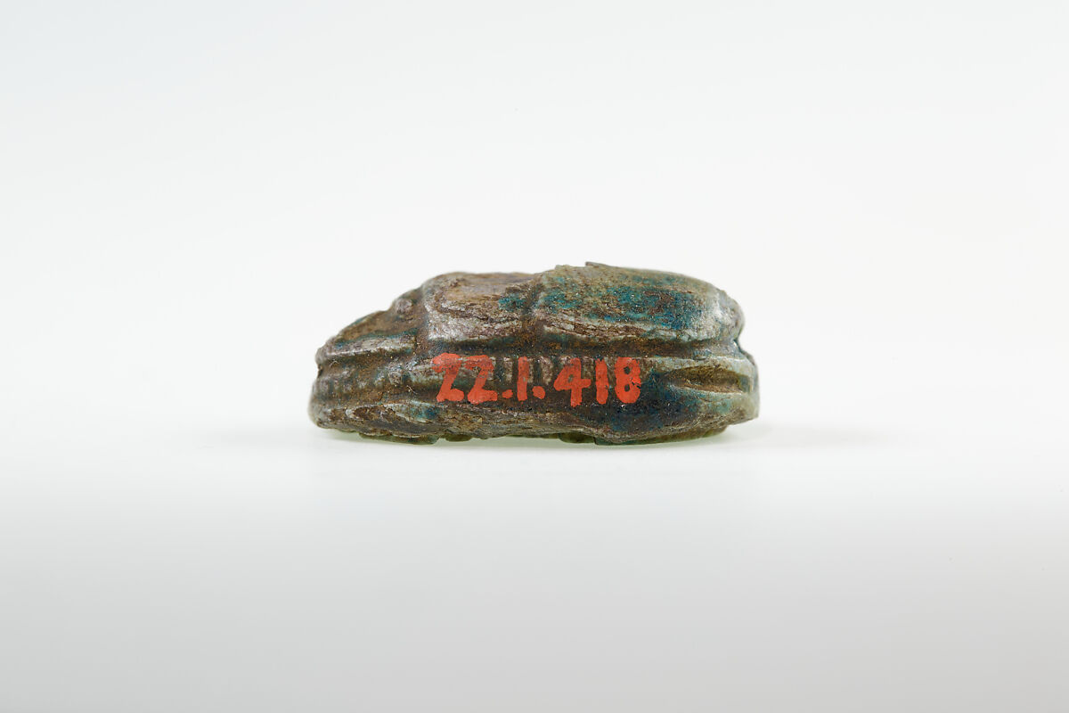 Scarab of Queen Inni, Green glazed steatite