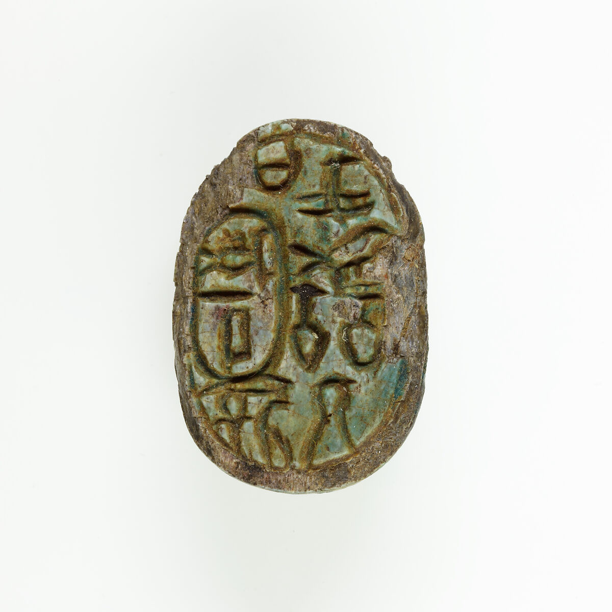 Scarab of Queen Inni, Green glazed steatite 