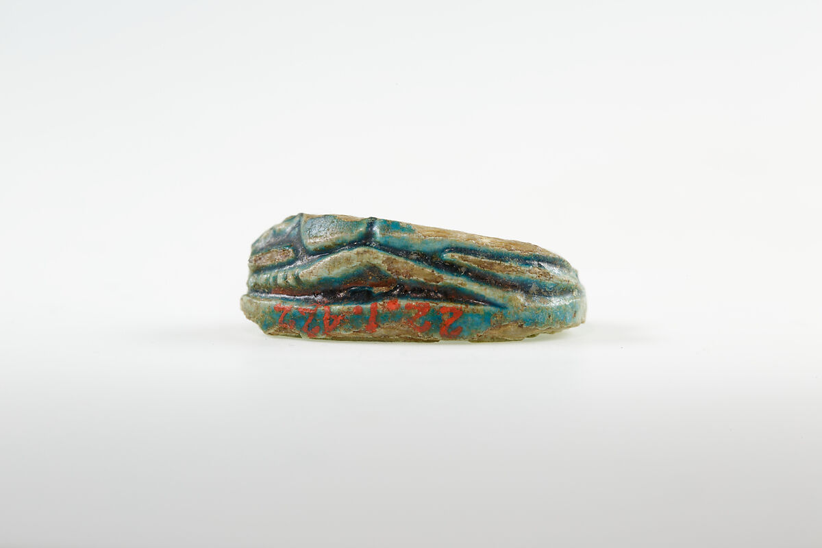 Scarab of the King's Son Sebekhotep, Bright green glazed steatite