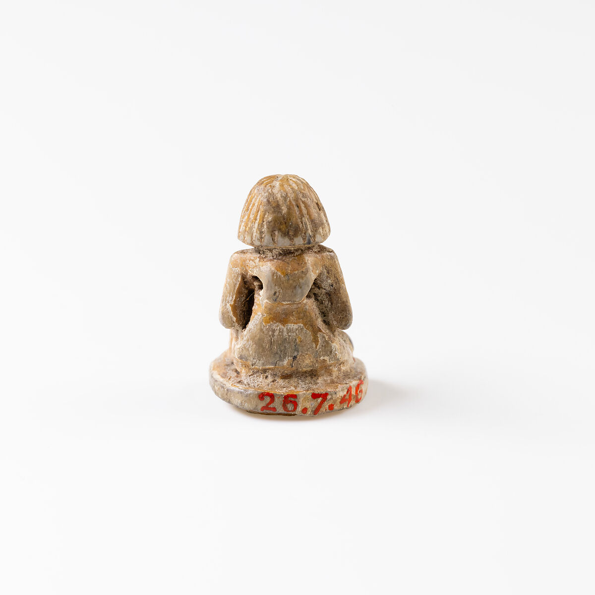 Design Amulet, Woman Suckling a Child on Back, Device showing Geometricized Monkeys, Steatite