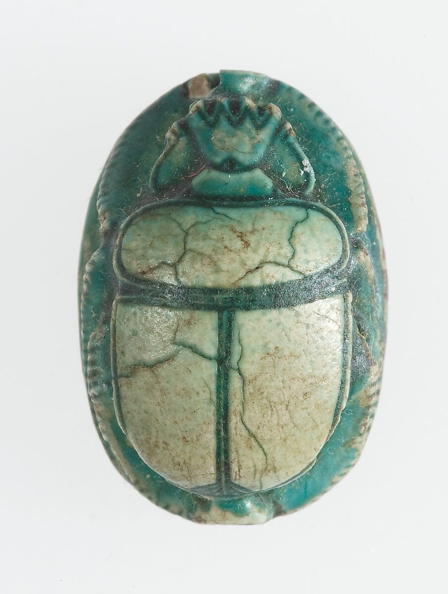 Scarab, Blue glazed steatite 