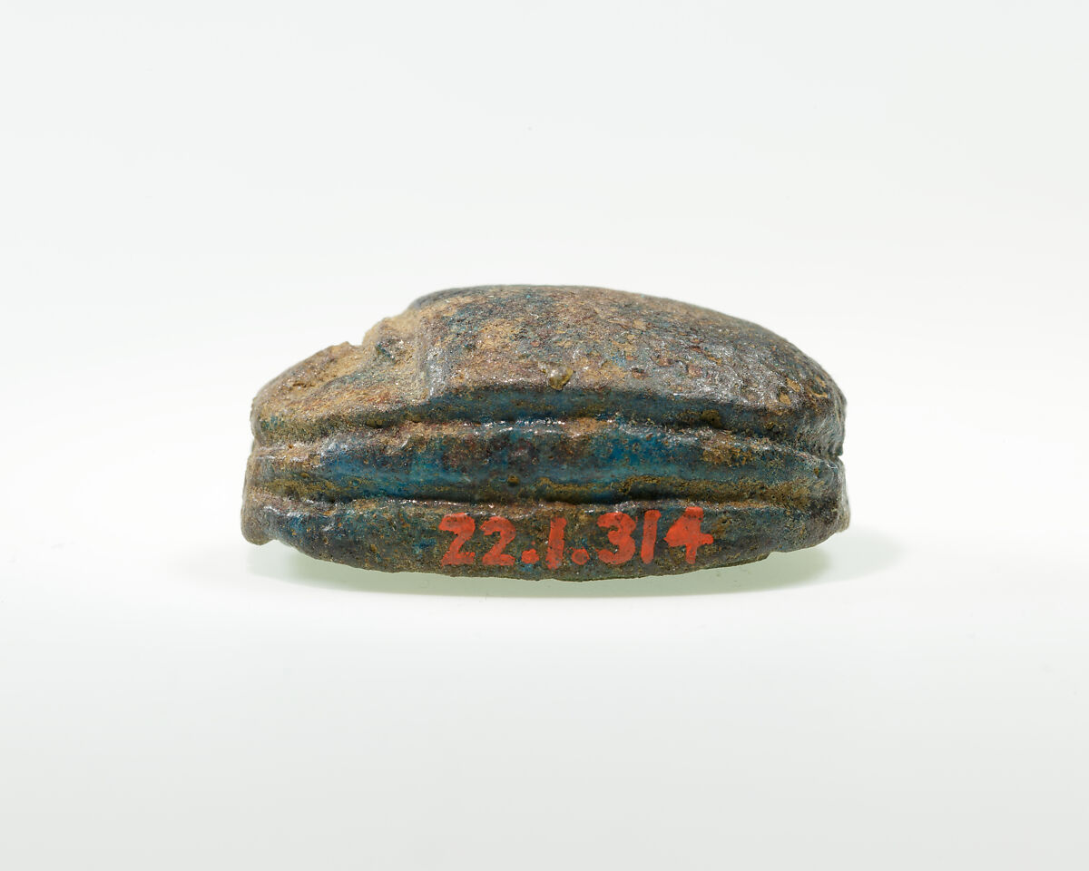 Scarab of Nebirierau I, Dark blue glazed faience