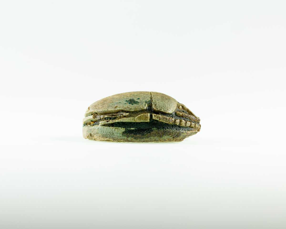 Scarab of Sebekhotep III, Steatite, traces of green glaze