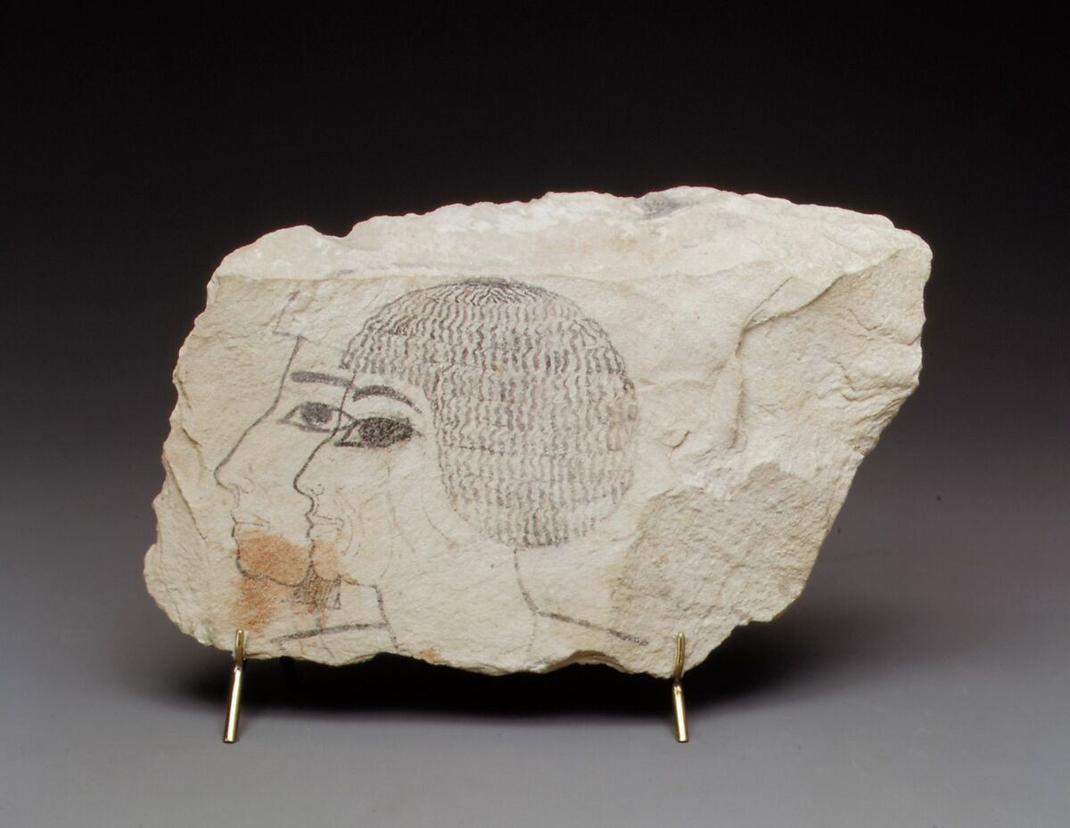 Artist's Sketches of  Senenmut, sketch of small rodent on opposite sie, Limestone, ink 