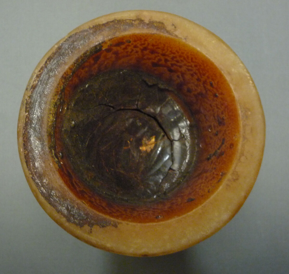 Ointment Jar, Travertine (Egyptian alabaster), ointment