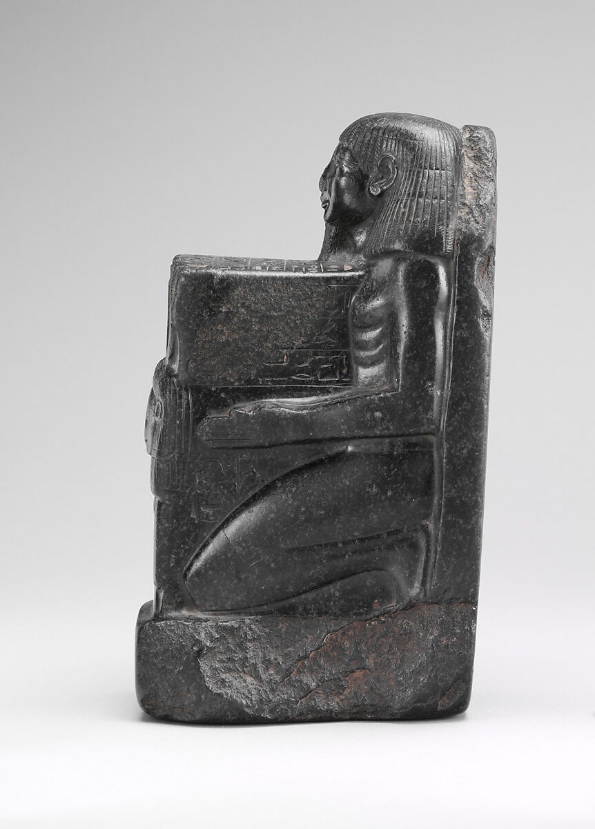 Statue of Senenmut Holding a Sistrum, Porphyritic diorite