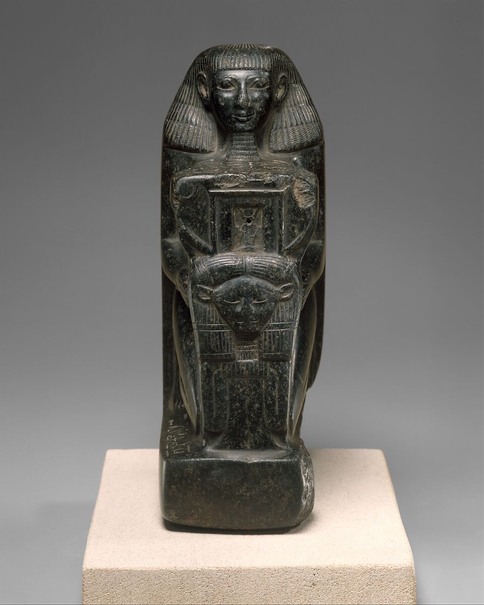 Statue of Senenmut Holding a Sistrum, Porphyritic diorite