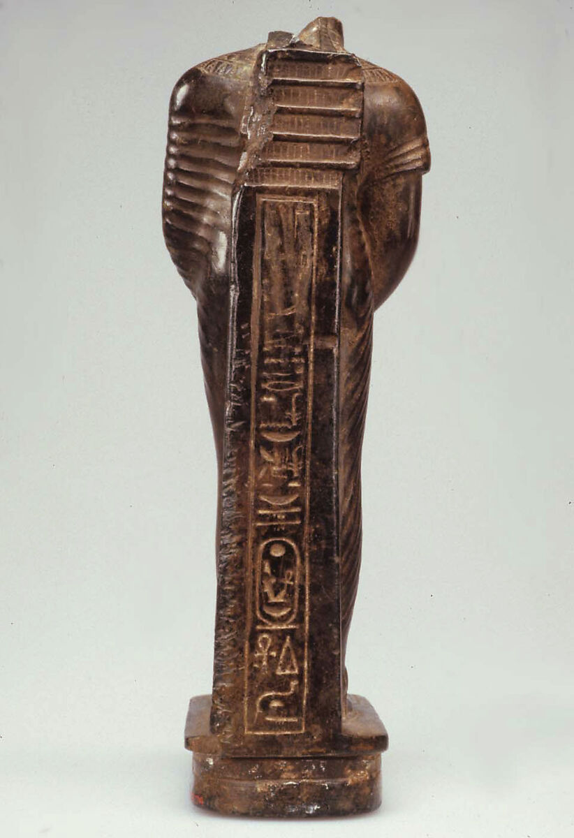 Standing figure of Amenhotep III, Chlorite schist