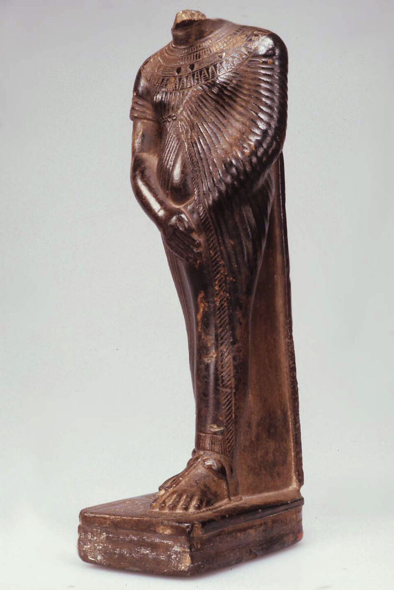 Standing figure of Amenhotep III, Chlorite schist