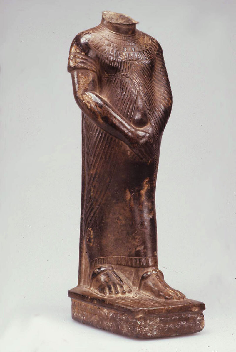 Standing figure of Amenhotep III, Chlorite schist