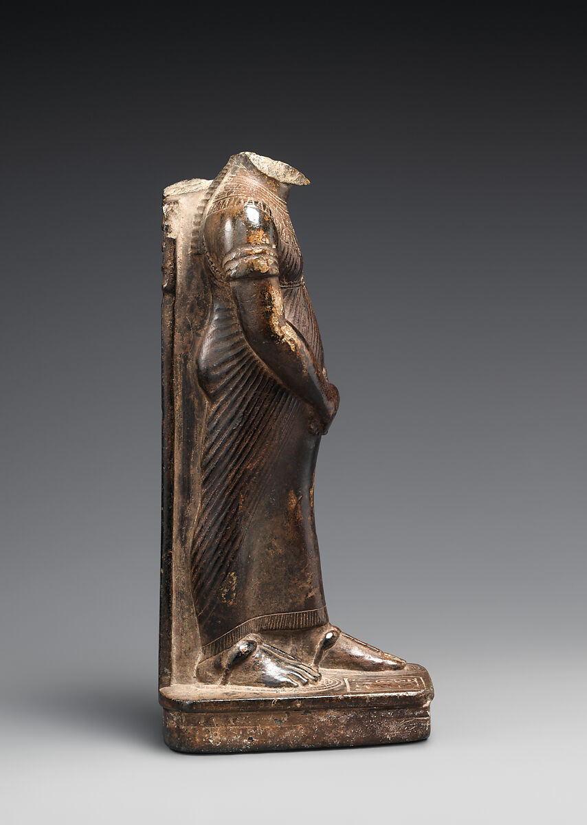 Standing figure of Amenhotep III, Chlorite schist