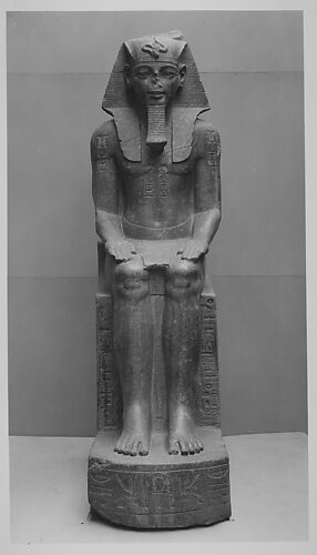 Colossal Seated Statue of Amenhotep III, reworked, reinscribed by Merneptah