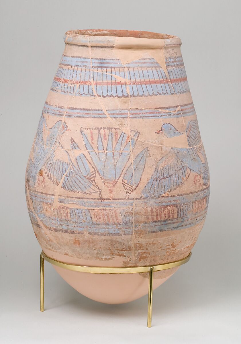 Blue-painted Jar from Malqata, pottery, slip, paint 