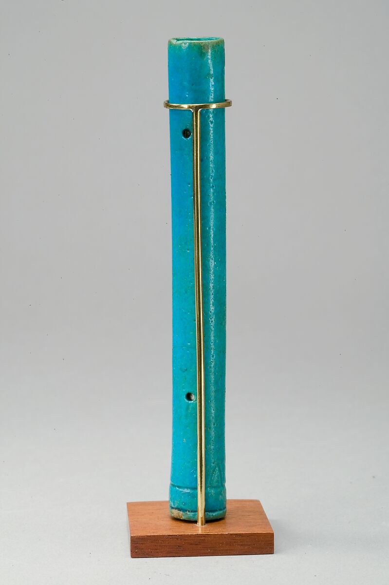 Kohl Tube Inscribed for Amenhotep III and Princess Sitamun, Faience
