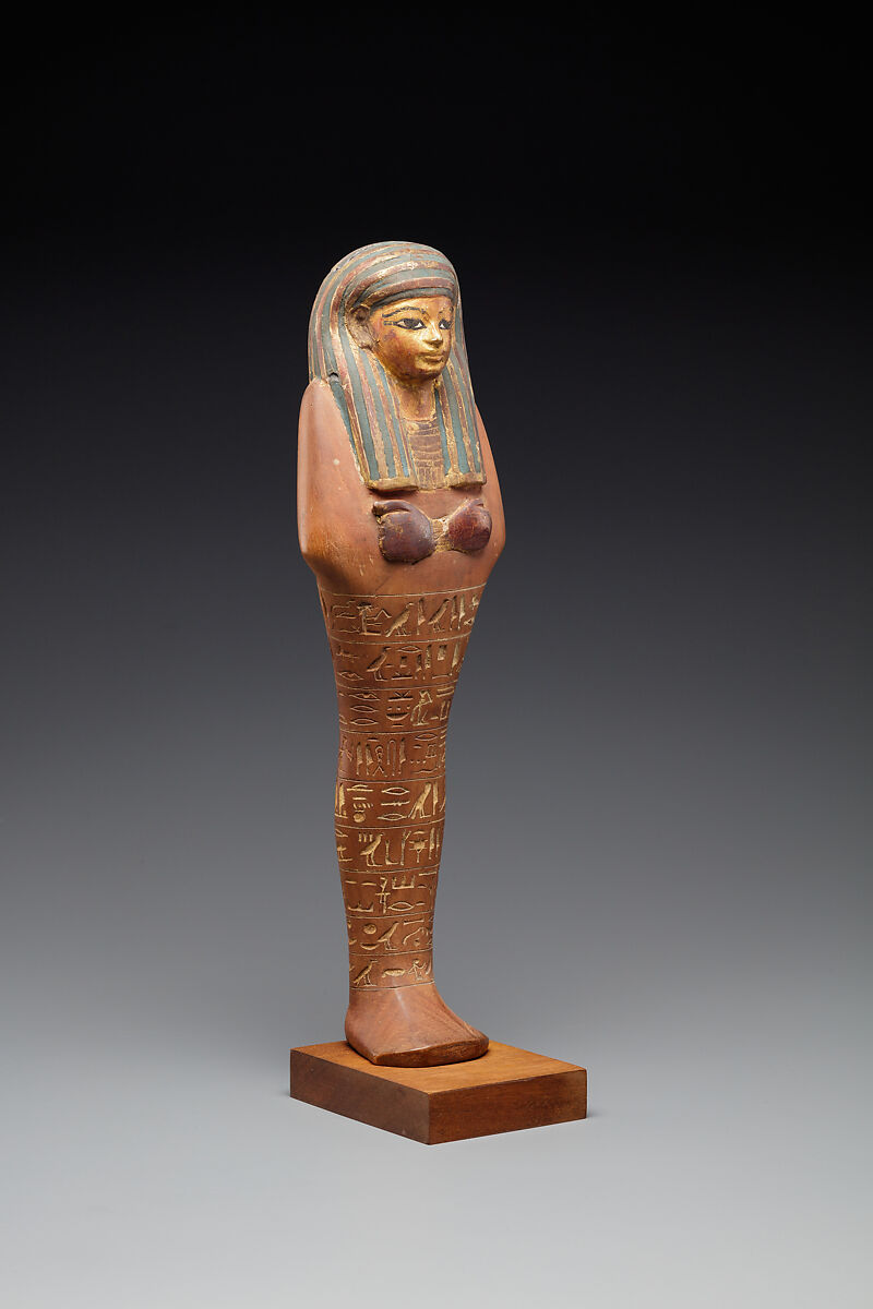 Shabti of Yuya, Cedar, gold, paint