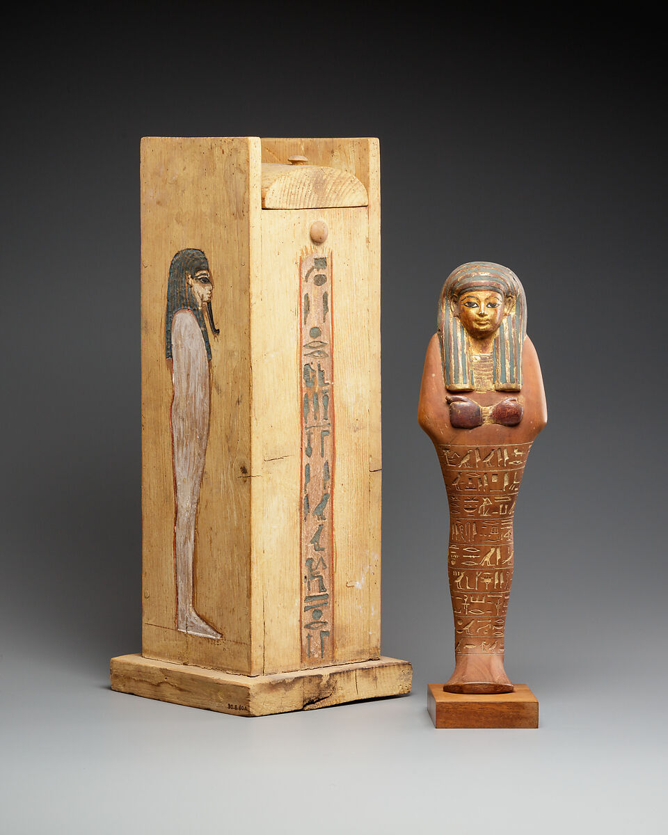 Shabti of Yuya, Cedar, gold, paint