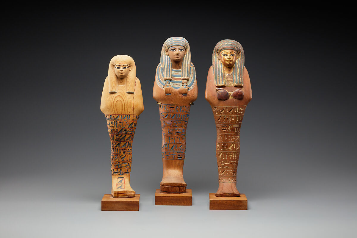 Shabti of Yuya, Cedar, gold, paint
