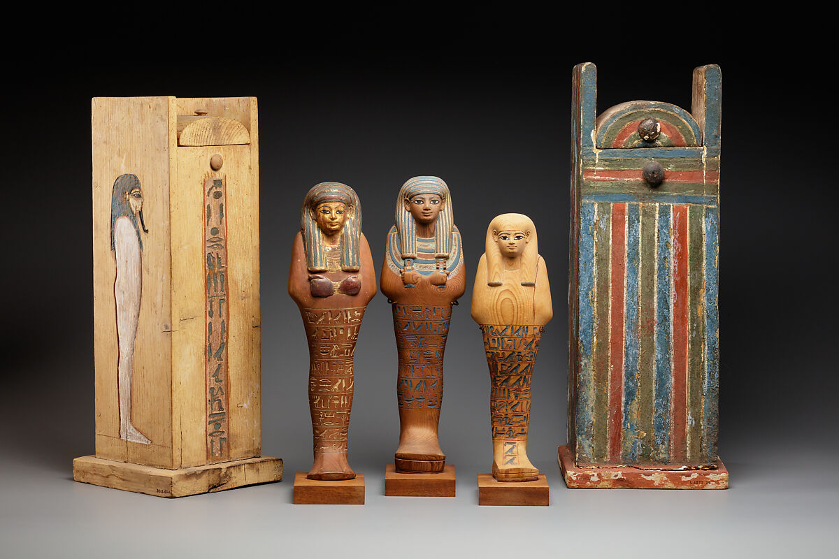 Shabti of Yuya, Cedar, gold, paint
